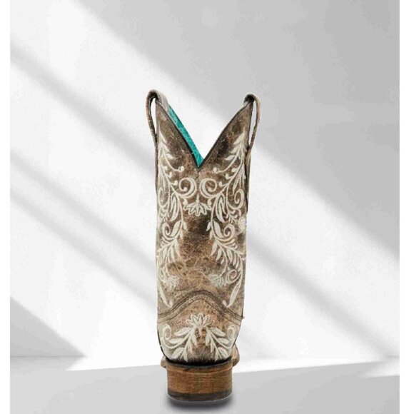 Corral Womens Square Toe Design Western Brown Boots - Picture 3 of 3